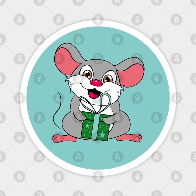 Merry ChristMOUSE! Magnet by DitzyDonutsDesigns